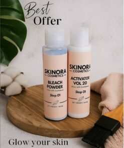 Skinora Cosmetics Bleach Powder & Activator Vol 20 – 2-Step Glow Kit